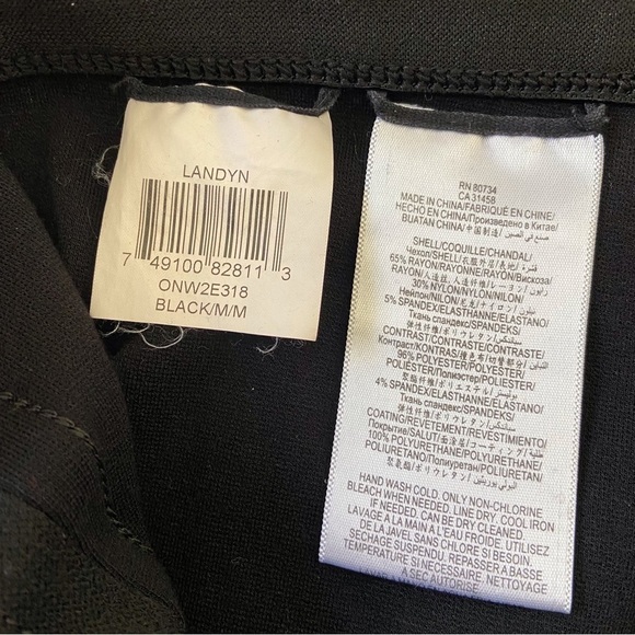 BCBGMAXAZRIA LANDYN faux Leather black pants stretchy material bikercore medium - Picture 9 of 14